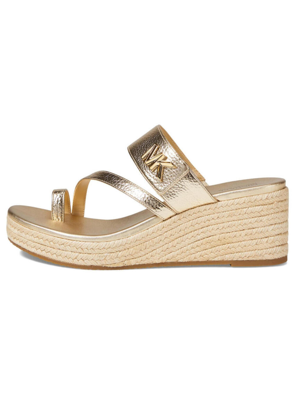 Michael Kors Jilly Mid Wedge Heel 2.5" - Pale Gold Sandals 8.5 M NEW - Picture 1 of 5